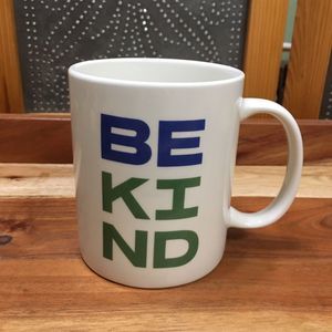 Be Kind Friendly Coffee Mug Cup Room Essentials Stoneware Blue Green Letters